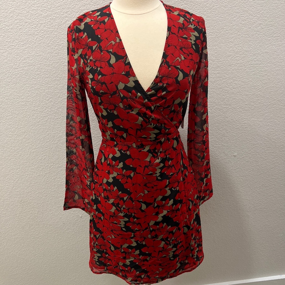Floral Print Wrap Dress
